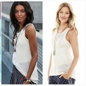 CAbi Style 5136 Knit White Tennis Business Casual Tank Top Size XS